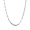Minimalist silver rectangular link chain necklace made of durable stainless steel - Hexagon Double Layer / 45cm / Silver