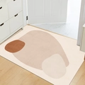 Zerbino in PVC con forme organiche astratte nei toni del beige e terracotta per l'ingresso - Facile da Pulire Mille Isole (Orizzontale) / 140×180CM