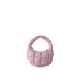 Pink quilted cloud handbag with puffer design and soft textured integrated handle - 20*14*6 / Barbie Pink