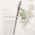 Minimalist acetate hair pin with colorful marble pattern and twisted spiral design - Multicolor Floral Patchwork (16#)