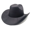Dettaglio cappello da cowboy nero con trama a rete fine e cuciture di alta qualità - M (56-58cm) / Nero