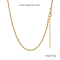 Dettaglio della collana Figaro in acciaio inossidabile placcata oro 18K con dimensioni - Catena a Corda 3.0 Oro (C-005)