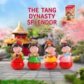 Set of 4 Tang Dynasty style tumblers in red, green, yellow, and pink, 9.2cm height - 1088-43 Small 4 Pieces Set / Set of 4