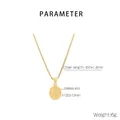 Parámetros detallados del collar de acero inoxidable dorado con colgante de retrato - Dorado