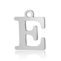 Silver stainless steel letter E pendant charm for DIY jewelry making 5pcs pack - Letter E(LA060-Ex5)