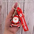 3D PVC Santa Claus keychain with red silicone wrist strap and golden metal clasp - Santa Claus-19