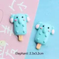 Cute blue elephant popsicle resin accessory for DIY phone cases, size 2.3x3.2cm - Elephant Popsicle