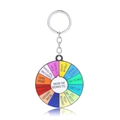 Metal spinning wheel keychain with colorful enamel battery social energy phrases - Action Choice Spinner / Rainbow B Keychain