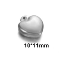 Polished silver heart pendant for DIY jewelry making, size 10x11mm, stainless steel - 10x11mm / Steel