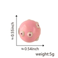 Perla a sfera in smalto rosa placcato oro 18K con motivo occhio per gioielli - Rosa