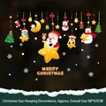 Christmas wall decal with Santa, reindeer and snowman, 90x63cm festive static sticker - YCSD038 Christmas Star Decorations