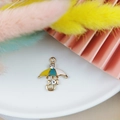 Ciondolo a ombrello dorato con smalto colorato e zirconi per creazione gioielli fai-da-te - Ombrello Multicolore (1)