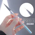 Acrylic nail liner brush with blue glitter handle and fine orange synthetic bristles - 02 Medium Liner Pen (GJ0536-02)