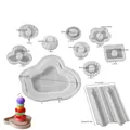 Siliconen malset voor stapelbare kaarsen met diverse geometrische vormen voor DIY-werk - Circus Stapel-10-delige Set
