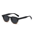 Occhiali da sole retrò con montatura sfumata nero e ambra e lenti grigio scuro - Occhiali da sole / Sfumato Nero Marrone / Lenti Grigie