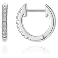 Boucles d'oreilles créoles en argent 925 avec rivets punk et pierres de zircone éclats - Grand 16mm / Or Blanc