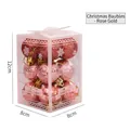 Roségoldene Weihnachtskugeln im Set mit Glitzer und Matt-Optik in transparenter PVC-Box - 4cm / Roségold