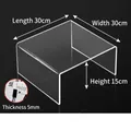 Acrylic U-shaped shelf in clear finish with 30x30x15cm size and 5mm thickness - 30x30x15cm (5mm)