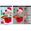 Lot de stickers de Noël avec Père Noël, renne et flocons en rouge et vert festifs - BQ161 Boîte Cadeau de Noël
