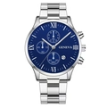 Blue Dial Silver Hands Silver Band (Flat End)
