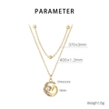 Detailed parameter diagram showing dimensions of the 18K gold star double-layered necklace - Abstract Swan Style (KN250374-SY)