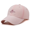 Pink quick-dry baseball cap featuring embroidered fortune text for outdoor sports - Adjustable / Pink