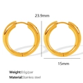 Orecchini a cerchio in acciaio inossidabile dorato, dimensioni 23,9x15mm, stile minimal - Oro Tondo (EH595)