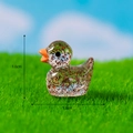 Miniature glitter yellow duck figurine with 1.6cm height and 1.8cm width dimensions - No. 9 Coffee