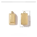 Polished gold stainless steel rectangular pendant charms with 15mm by 7mm dimensions - Gold Rectangular Pendant(VG427)