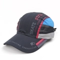 Detail of quick-dry baseball cap featuring breathable mesh and Street Skating Competition text - Dark Gray