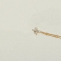 Golden cross necklace with white pearl inlay and thin chain for a vintage look - Letter X