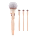 Set de brochas de maquillaje magnéticas 4 en 1 rosa suave para viaje y rostro - Pincel multifuncional - Bolsa perlada / Color Piel