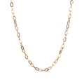 Minimalist golden paperclip chain necklace in polished stainless steel for women - Gold