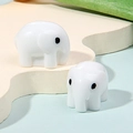 Miniature white resin elephant figurines for micro landscape and jewelry accessories - White Elephant