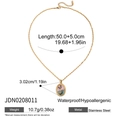 Specifiche dettagliate della collana con ciondolo a farfalla dorata e misure del peso - Stile Pendente Floreale a Farfalla Ovale (JDN0208011)