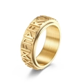 Gouden Viking runenring van roestvrij staal met vintage reliëfontwerp heren - Maat 6 / Goud