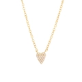 Detailed macro shot of a heart pendant necklace with gold plating and cubic zirconia - Heart / Gold