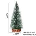 30cm mini artificial Christmas tree with snow-tipped green needles and wooden base - 30cm Christmas Tree