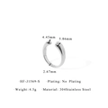 Detailed size specifications for 304 stainless steel irregular ring HF-J1569-S - Adjustable Open / Silver - Water Drop Style - S1569