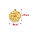 Golden irregular round molten lava pendant in stainless steel with 18mm by 20mm size - Round