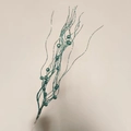 Cyan blue Christmas glitter artificial stems with beads for festive floral decor - With Berries / Sky Blue
