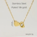 18k gold plated stainless steel heart necklace featuring capital letter Q pendant - Letter Q