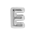 Polished silver-tone 18k gold plated bubble letter E charm for DIY bracelet jewelry - Silver Letter-E