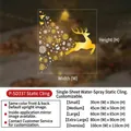 Christmas gold elk and snowflake static window decal size chart from small to extra large - Small (30x35cm) / Gold Reindeer (P-SD337)