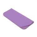 Portable purple thickened leather sunglasses pouch with elegant reinforced stitching - Lilac Purple