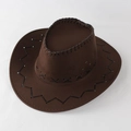 Classic dark brown western cowboy hat with black stitch detail and metal vents - Dark Coffee