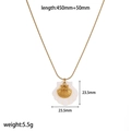 Collar de concha en acero inoxidable dorado para mujer con colgante de doble capa estilo mar - Estilo de Concha Doble (TN3562)