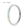G23 Titan Scharnierring mit 10mm weißem Opal Inlay für Septum und Ohr Piercings - Seitlich Eingelegter Weißer Opal / 1,2*10mm