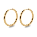 Minimalist gold-plated stainless steel hoop earrings with polished metallic finish - 2.5*20mm / Gold