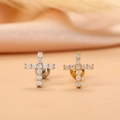 Detailed view of gold and silver cross ear studs featuring micro-set cubic zirconia stones - Religious Cross Style (8#)